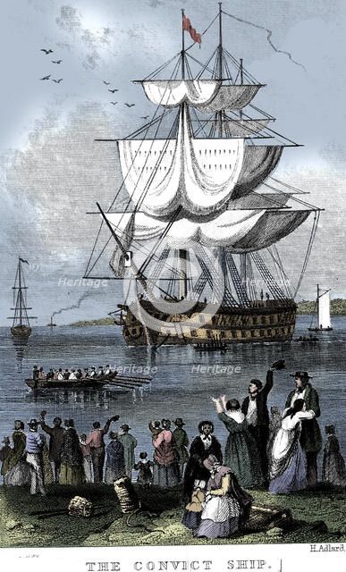 'The Convict Ship', c1820.   Artist: Henry Adlard.