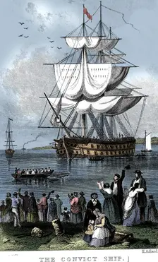 The Convict Ship c1820. Artist: Henry Adlard