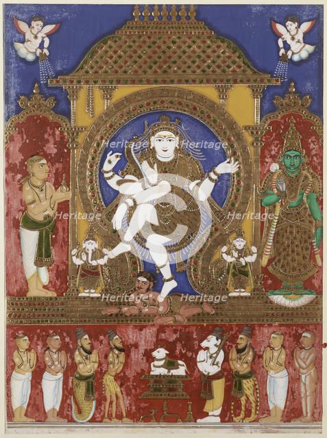 The cosmic dance of Shiva, 18th century. Creator: Indian Art.