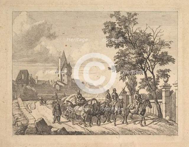 The Cossacks Escorting the Baggage Wagon, 1816. Creator: Johann Christian Erhard.