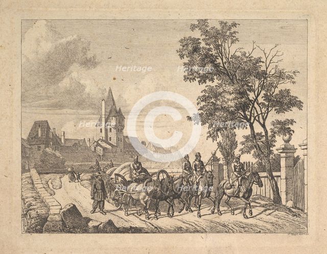 The Cossacks Escorting the Baggage Wagon, 1816. Creator: Johann Christian Erhard.