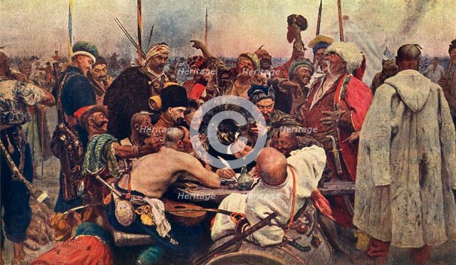 'The Cossacks' Reply to the Sultan (Zaporozhtsy)', c1890, (1939). Creator: Il'ya Repin.