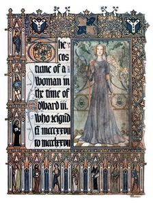 The costume of a woman in the reign of Edward III, (1909)