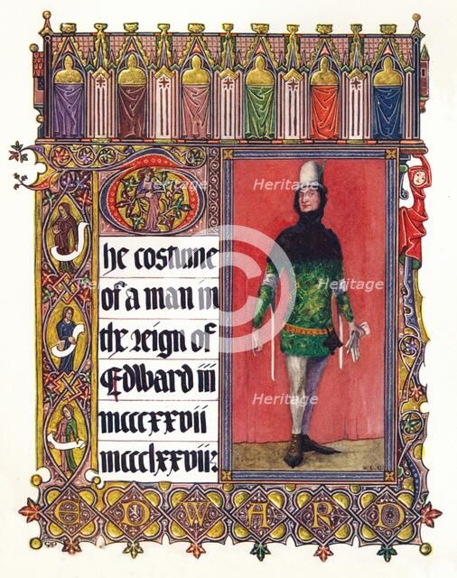 'The Costume of a man in the reign of Edward III', c1353. Artist: Unknown.