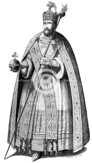 The costume worn by emperors during their coronations since the time of Charlemagne, 1579 (1846).Artist: A Bisson