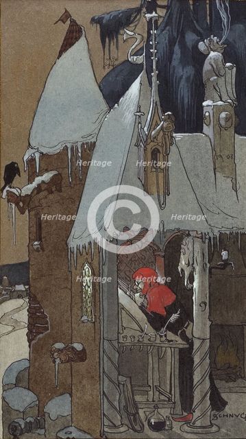 The copyist. Bookplate of Robert Forrer, 1890. Creator: Schnug, Léo (1878-1933).
