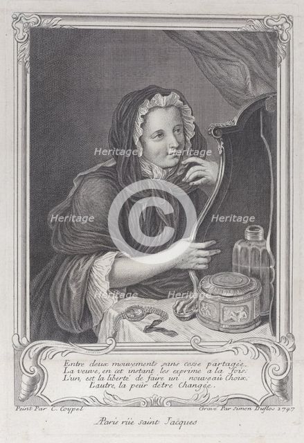 The Coquettish Widow, 1747., 1747. Creator: Simon Nicolas Duflos.
