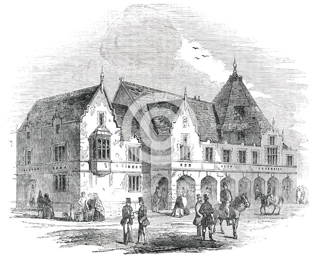 The Corn Exchange and Market Hall, just erected at Lichfield, 1850. Creator: Unknown.