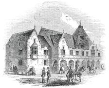 The Corn Exchange and Market Hall, just erected at Lichfield, 1850. Creator: Unknown