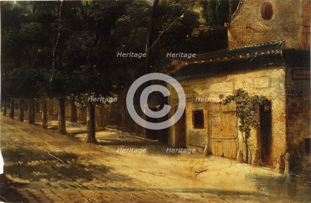 The corner of rue du Faubourg-Saint-Honoré, current 8th arrondissement, between 1820 and 1840. Creator: Unknown.