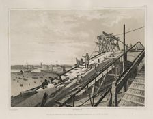 The Cornice Construction (From: The Construction of the Saint Isaac's Cathedral), 1845. Artist: Montferrand, Auguste, de (1786-1858)