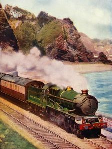 The "Cornish Riviera Express" drawn by a "King" class locomotive 1935-36. Creator: Unknown