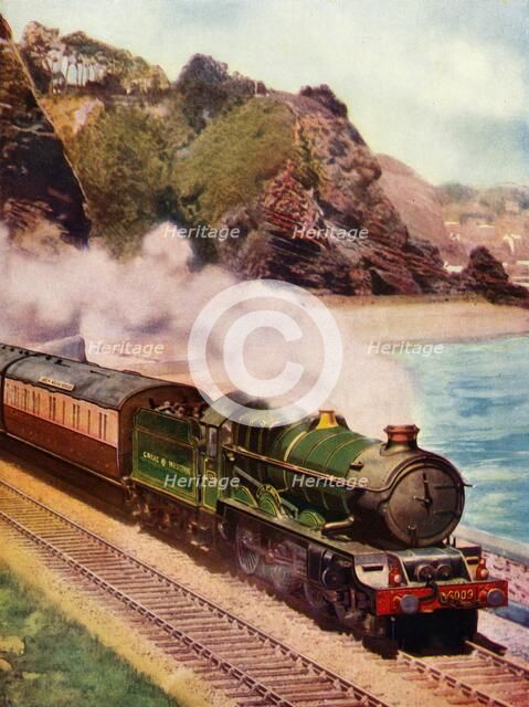 'The "Cornish Riviera Express" drawn by a "King" class locomotive', 1935-36. Creator: Unknown.