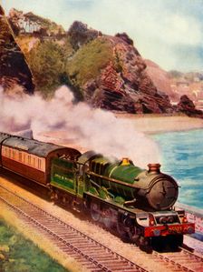 The "Cornish Riviera Express" drawn by a "King" class locomotive 1935-36. Creator: Unknown