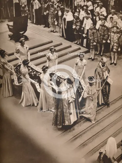 'The Coronation Ceremony in the Abbey: The Queen's Procession', 1937. Creator: Unknown.