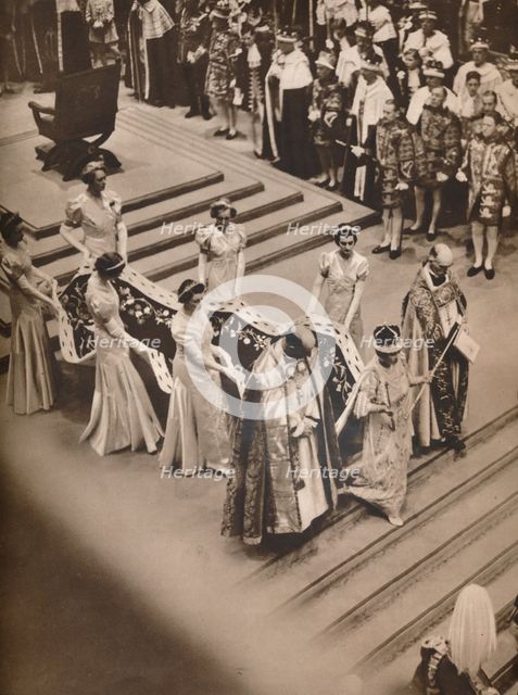 'The Coronation Ceremony in the Abbey: The Queen's Procession', 1937. Creator: Unknown.