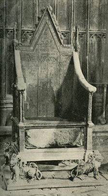The Coronation Chair, Containing the Ancient Stone 1902. Creator: Unknown