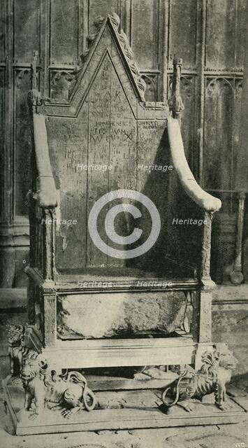 'The Coronation Chair, Containing the Ancient Stone', 1902. Creator: Unknown.
