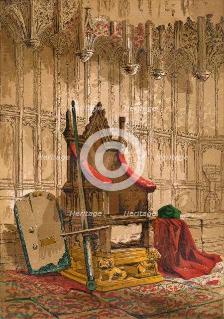 'The Coronation Chair', c1845, (1864). Artist: Unknown.