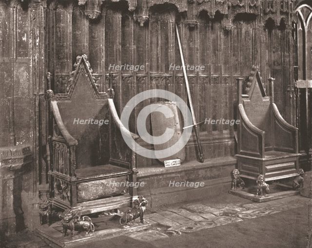 The Coronation Chair in Westminster Abbey, London, 1894. Creator: Unknown.