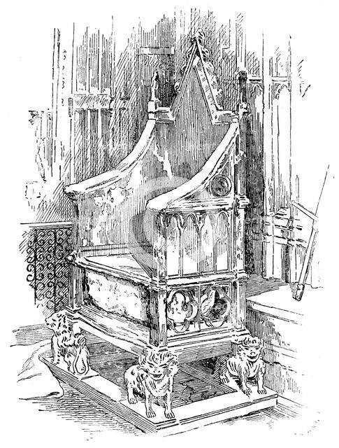 The Coronation Chair, Westminster Abbey, London, 1900. Artist: Unknown