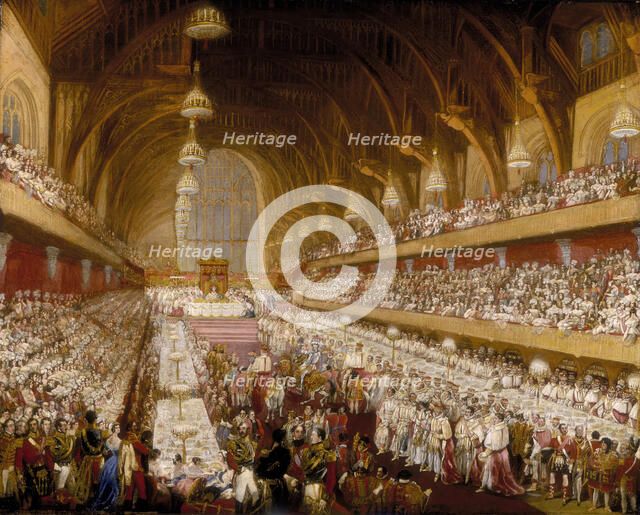 'The Coronation Banquet of King George IV in Westminster Hall', 1821. Artist: Unknown
