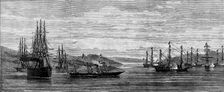 The Coronation in Norway: the British Squadron entering Trondhjem Harbour, 1873. Creator: Unknown