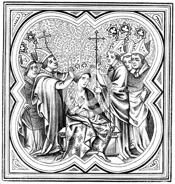 The coronation of Charlemagne (712-814), 14th century (1849). Artist: Unknown