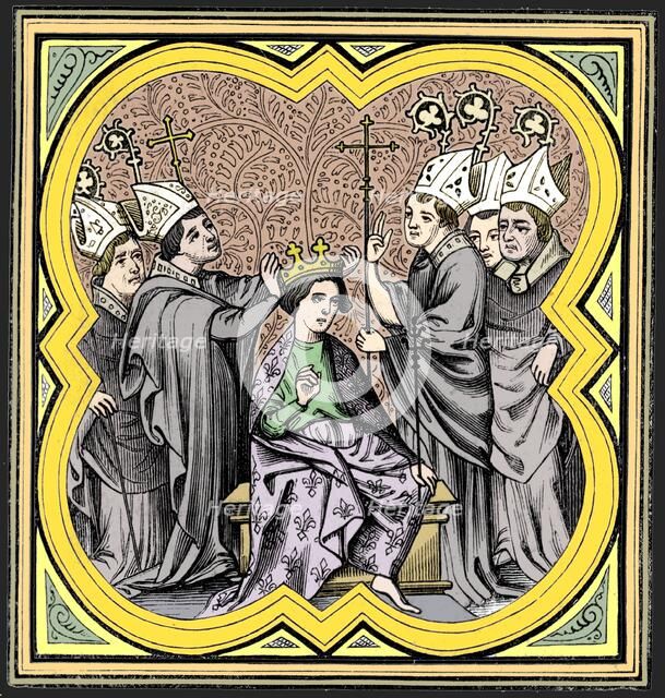 The coronation of Charlemagne (712-814), 14th century (1849). Artist: Unknown.