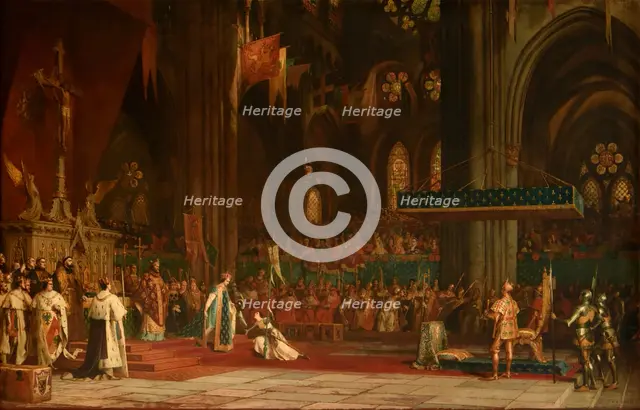 The coronation of Charles VII in the Rheims Cathedral, 17 July 1429, 1861. Creator: Comte, Pierre Charles (1823-1895).
