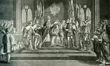The Coronation of Anne Boleyn with the Crown of St. Edward 1902. Creator: Unknown