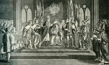 The Coronation of Anne Boleyn with the Crown of St. Edward 1902. Creator: Unknown