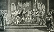The Coronation of Anne Boleyn with the Crown of St. Edward 1902. Creator: Unknown