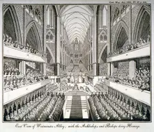 The coronation of George IV in Westminster Abbey, London, 1821. Artist: Anon