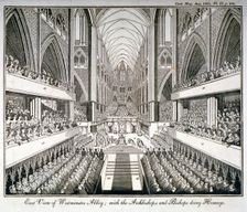 The coronation of George IV in Westminster Abbey, London, 1821. Artist: Anon