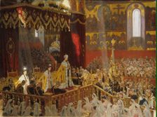The Coronation of Emperor Nicholas II and Empress Alexandra Feodorovna, 1898. Creators: Laurits Tuxen, Tsarina Alexandra