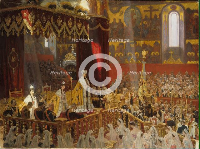 The Coronation of Emperor Nicholas II and Empress Alexandra Feodorovna, 1898. Creators: Laurits Tuxen, Tsarina Alexandra.