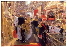 The Coronation of Emperor Nicholas II in the Assumption Cathedral 1896. Artist: Valentin Serov