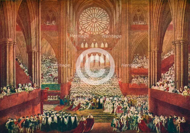 The Coronation of King George IV in Westminster Abbey, London, 1821 (1906).  Artist: Pugin & Stephanoff.