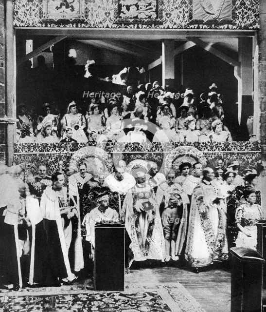 The coronation of King George V, Westminster Abbey, 22 June 1911. Artist: Unknown
