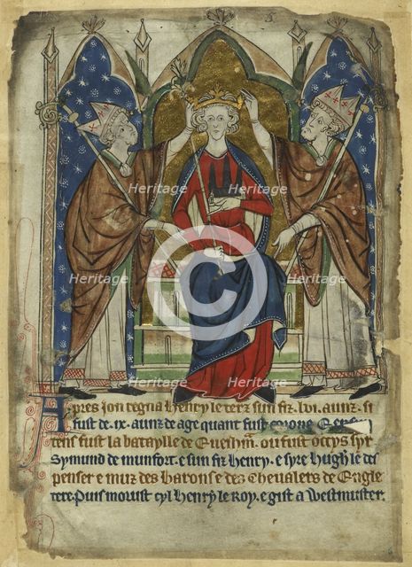 The coronation of King Henry III, 13th century. Artist: Anonymous  