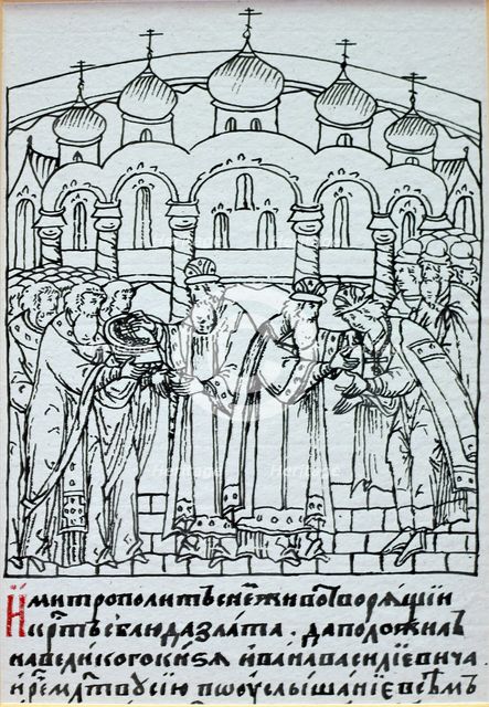 The Coronation of Ivan IV (From the Illuminated Compiled Chronicle), Second half of the16th cen.