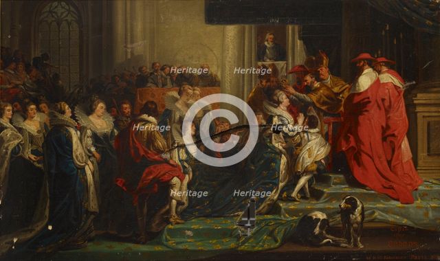 The Coronation of Maria de' Medici, a copy after Peter Paul Rubens, 1850. Creator: Nils Jakob Blommer.