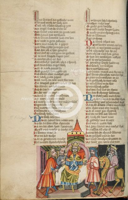 The Coronation of Solomon; Weltchronik, about 1400-1410. Creator: Unknown.