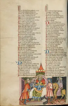 The Coronation of Solomon; Weltchronik, about 1400-1410. Creator: Unknown