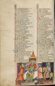 The Coronation of Solomon; Weltchronik, about 1400-1410. Creator: Unknown