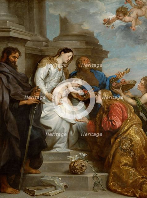 The Coronation of Saint Rosalia (Madonna and Child with Saints Rosalia, Peter and Paul), 1629. Creator: Dyck, Sir Anthony van (1599-1641).