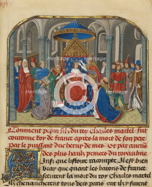 The Coronation of Pepin, written 1463-1465; illuminated 1467-1472. Creators: Loyset Liedet, Pol Fruit.