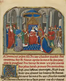 The Coronation of Pepin, written 1463-1465; illuminated 1467-1472. Creators: Loyset Liedet, Pol Fruit