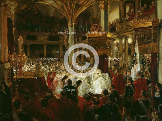 The Coronation of William I as King of Prussia at Königsberg Castle in 1861, 1861. Creator: Menzel, Adolph Friedrich, von (1815-1905).